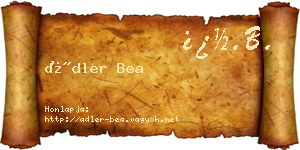 Ádler Bea névjegykártya